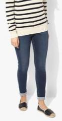 Levis Navy Blue Washed Mid Rise Skinny Jeans women