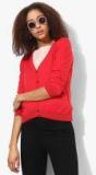 Levis Women Red Solid Cardigan