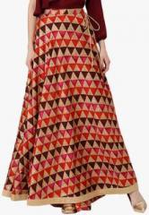 Libas Multicoloured Printed Flared Skirt women