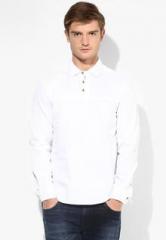 Locomotive White Solid Slim Fit Casual Shirt men