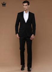 Louis Philippe Black Single Breasted Ultra Fit Formal Suit men
