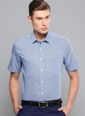 Louis Philippe Blue Slim Fit Printed Formal Shirt men