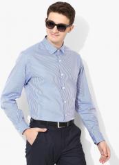 Louis Philippe Blue Striped Slim Fit Formal Shirt men
