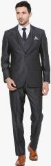 Louis Philippe Charcoal Regular Fit Double Breasted Formal Suit men