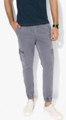 Louis Philippe Jeans Grey Solid Slim Fit Joggers men