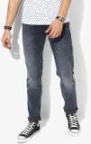 Louis Philippe Jeans Grey Washed Low Rise Slim Fit Jeans men