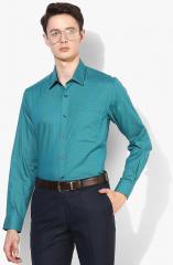 Louis Philippe Men Green Slim Fit Self Design Formal Shirt men