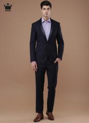 Louis Philippe Navy Self Design Slim Milano Fit Tuxedo Suit