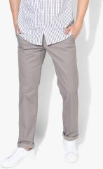 Louis Philippe Sport Grey Slim Fit Solid Regular Trouser men