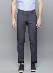 Louis Philippe Sport Men Blue Slim Fit Checked Trousers