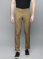 Louis Philippe Sport Men Khaki Slim Fit Printed Trousers