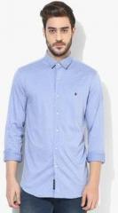Louis Philippe Sports Blue Printed Slim Fit Casual Shirt men
