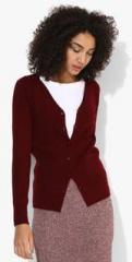 Madame Maroon Solid Sweater women