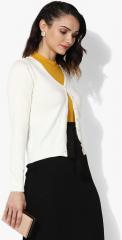 Madame Off White Solid Cardigan women