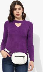 Madame Purple Solid Sweater women