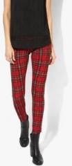 Madame Red Checked Leggings women