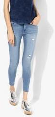 Mango Blue Crop Skinny Isa Jeans women