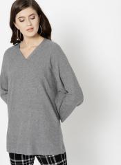 Mango Grey Ribbed Sweater women