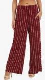 Marie Claire Maroon Striped Coloured Pants women
