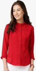 Marie Claire Red Solid Shirt women