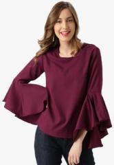 Marie Claire Wine Solid Blouse women