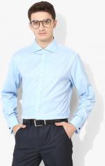 Marks & Spencer Blue Solid Regular Fit Formal Shirt men