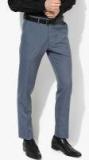 Marks & Spencer Blue Solid Slim Fit Formal Trouser men