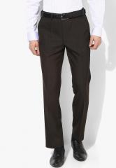 Marks & Spencer Brown Regular Fit Solid Formal Trouser men