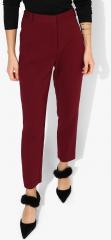 Marks & Spencer Maroon Solid Chinos women