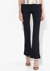 Marks & Spencer Navy Blue Solid Mid Rise Regular Fit Chinos women