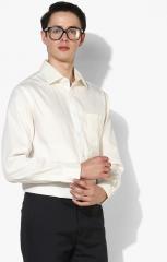 Marks & Spencer Off White Regular Fit Solid Formal Shirt men
