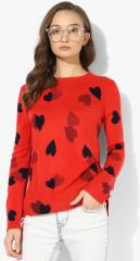 Marks & Spencer Red Printed Sweater women