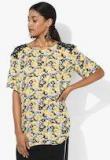 Marks & Spencer Yellow & Black Floral Print Tunic women