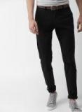 Mast & Harbour Black Tapered Fit Solid Chinos men