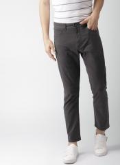 Mast & Harbour Charcoal Grey Regular Fit Solid Chinos men