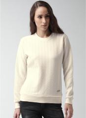 Mast & Harbour Cream Solid Sweater women