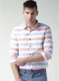 Mast & Harbour Multicoloured Striped Regular Fit Casual Shirt men