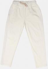 Mast & Harbour Off White Regular Fit Solid Regular Trousers women