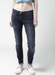 Mast & Harbour Women Navy Blue Skinny Fit Mid Rise Clean Look Stretchable Jeans