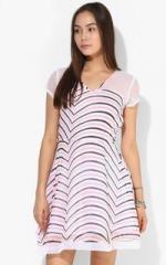 Mb Pink Colored Printed Shift Dress women