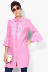 Miaminx Pink Coloured Embroidered Tunic women