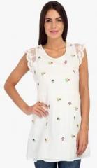 Mineral Off White Printed Tunic women