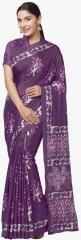 Mirchi Fashion Purple Printed Saree women