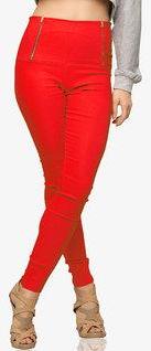 Miss Chase Solids Red Jeggings Mksp women