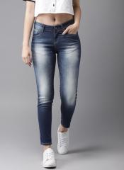 Moda Rapido Blue Skinny Fit Mid Rise Clean Look Stretchable Ankle Length Jeans women