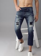 Moda Rapido Blue Slim Fit Mid Rise Mildly Distressed Jeans men