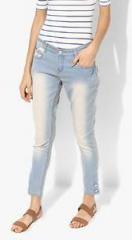 Monte Carlo Blue Washed Mid Rise Regular Jeans women