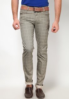 Monteil & Munero Checks Grey/Beige Casual Trouser men