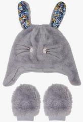 Mothercare Grey Cap With A Pair Of Mittens girls