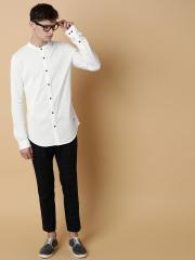 Mr Bowerbird White Solid Casual Shirt men
